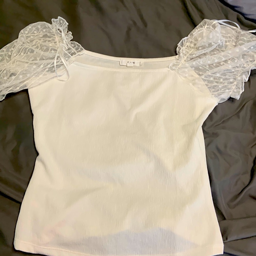 White E&M crop top